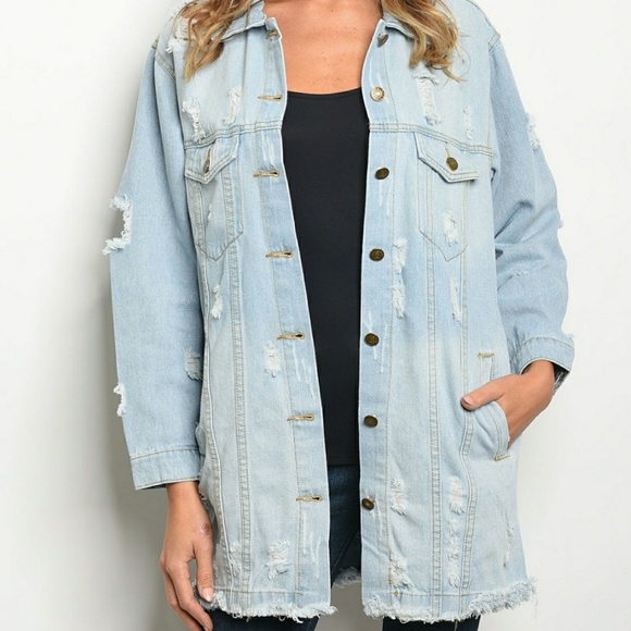 Distressed Denim Jacket - Picture 2 of 5